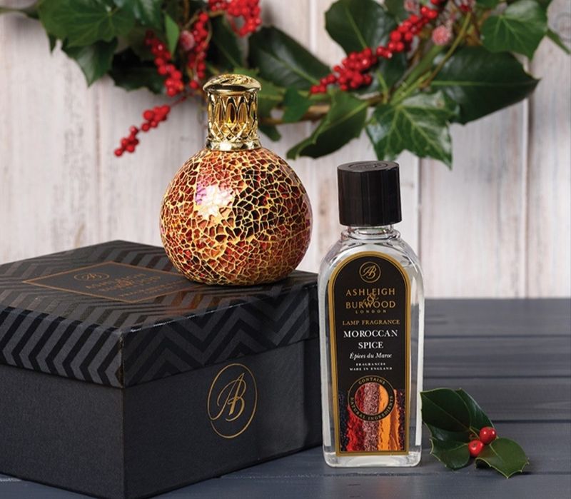 Tahitian Sunset&amp;Morrocan Spice Geurlamp Cadeauset oranje-L17,5B10H9,5CM