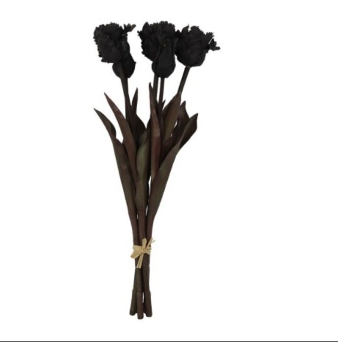 Tulp (parkiet) Boeket zwart,  Real Touch Kunsttulpen