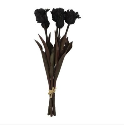 Tulp (parkiet) Boeket zwart,  Real Touch Kunsttulpen
