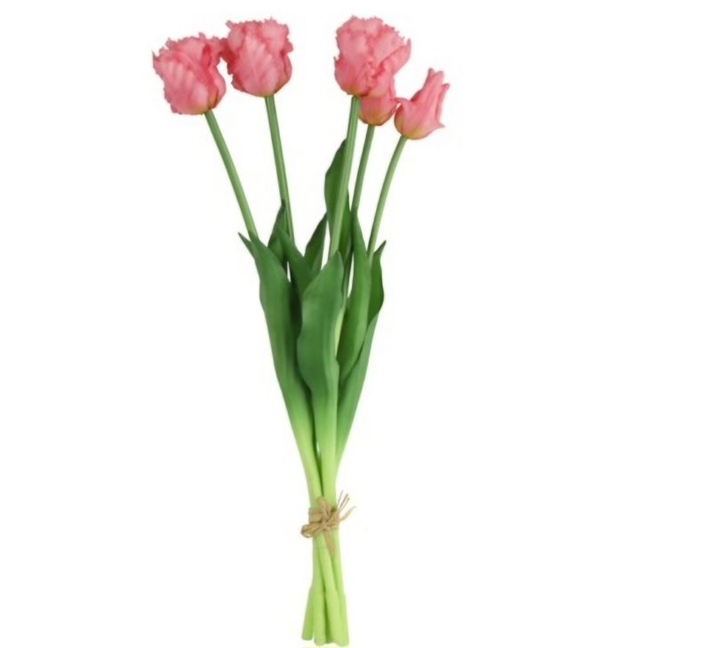Tulp (parkiet) Boeket Roze,  Real Touch Kunsttulpen
