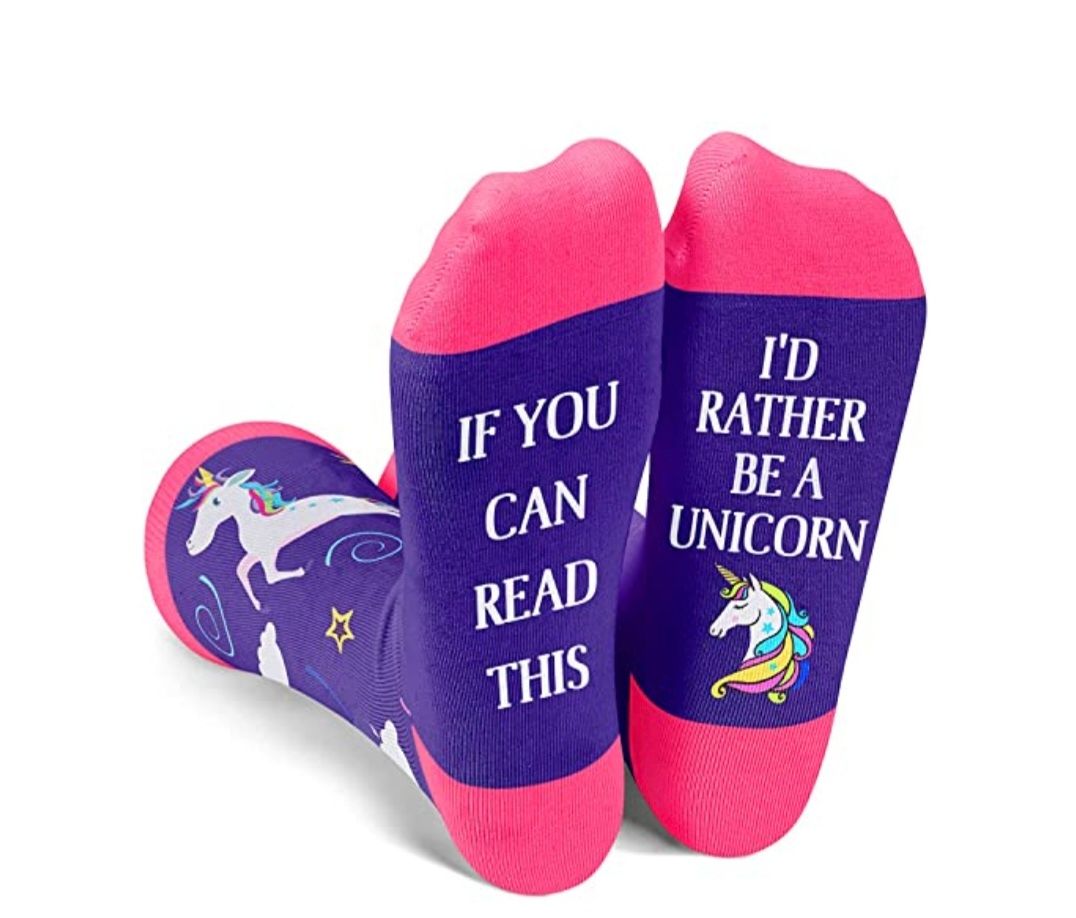 Blije Sokken – If You Can Read This I’d Rather Be a Unicorn (€4,95 per paar, maat 38-44) 🦄
