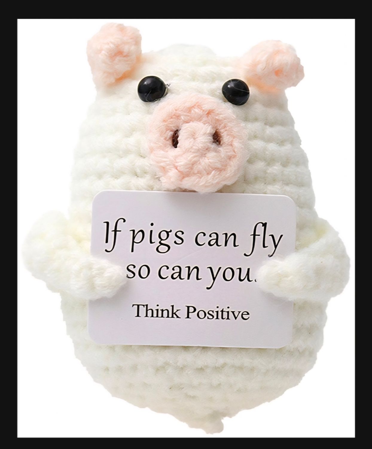 Positive Friend “Pig” – Gehaakt Knuffeltje (€4,95) 🐷
