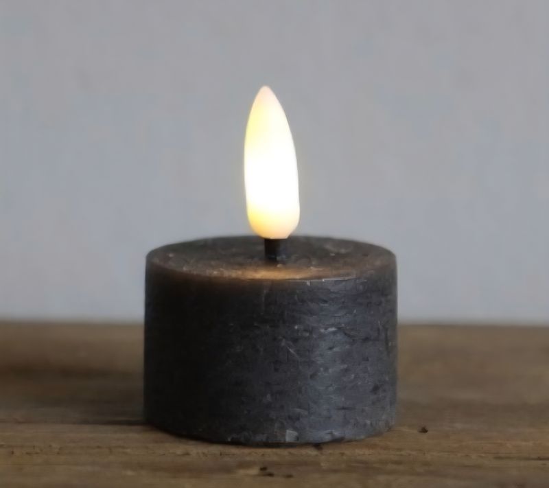 LED Waxinelicht zwart (Set van 2)