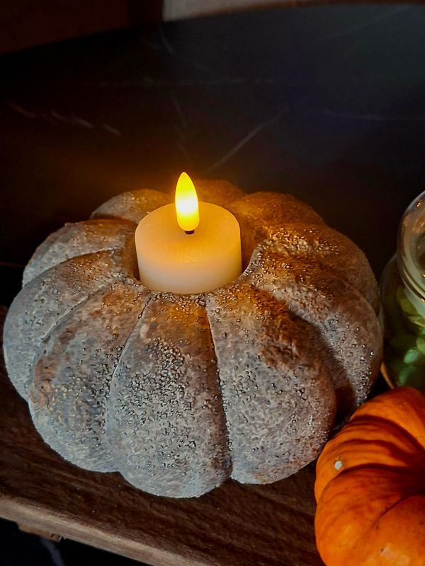 Waxinelichthouder Pumpkin – Betonlook (16x8 cm)