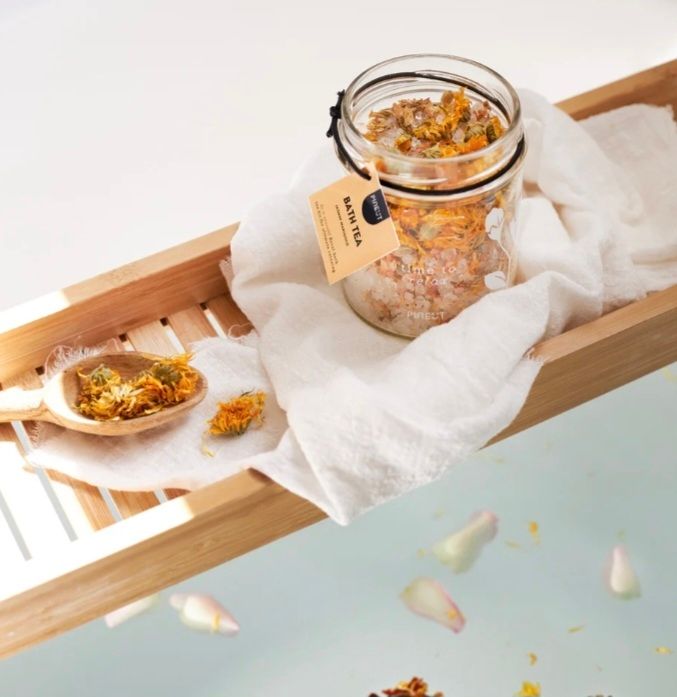 Badthee | Pot | Jasmijn &amp; Marigold | Home Spa | Thuis Wellness