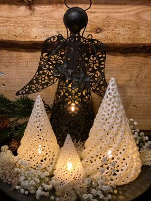 Complete kerstset – Metalen engel Melina met verlichting