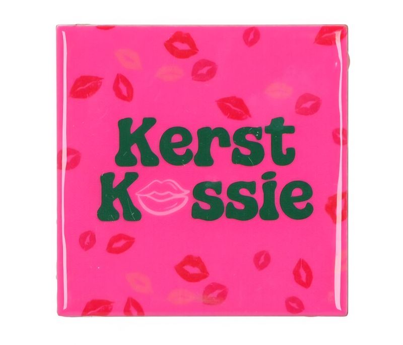 💋 Humoristisch Tegeltje – “Kerst kussie”