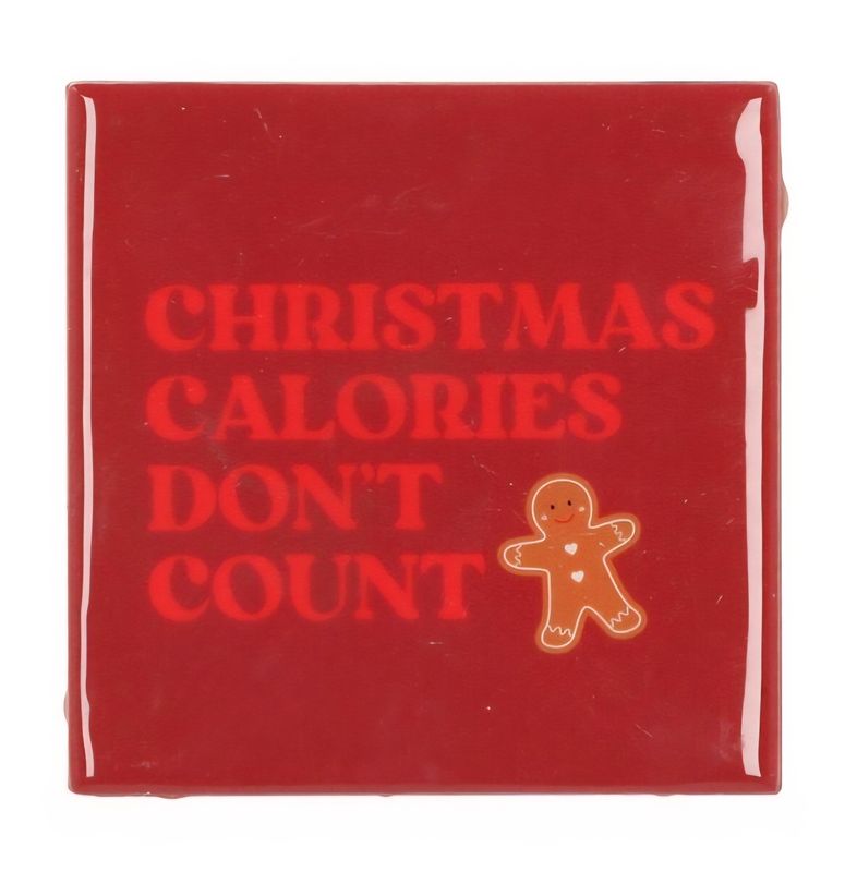 🍪 Humoristisch Tegeltje – “Christmas calories don’t count”