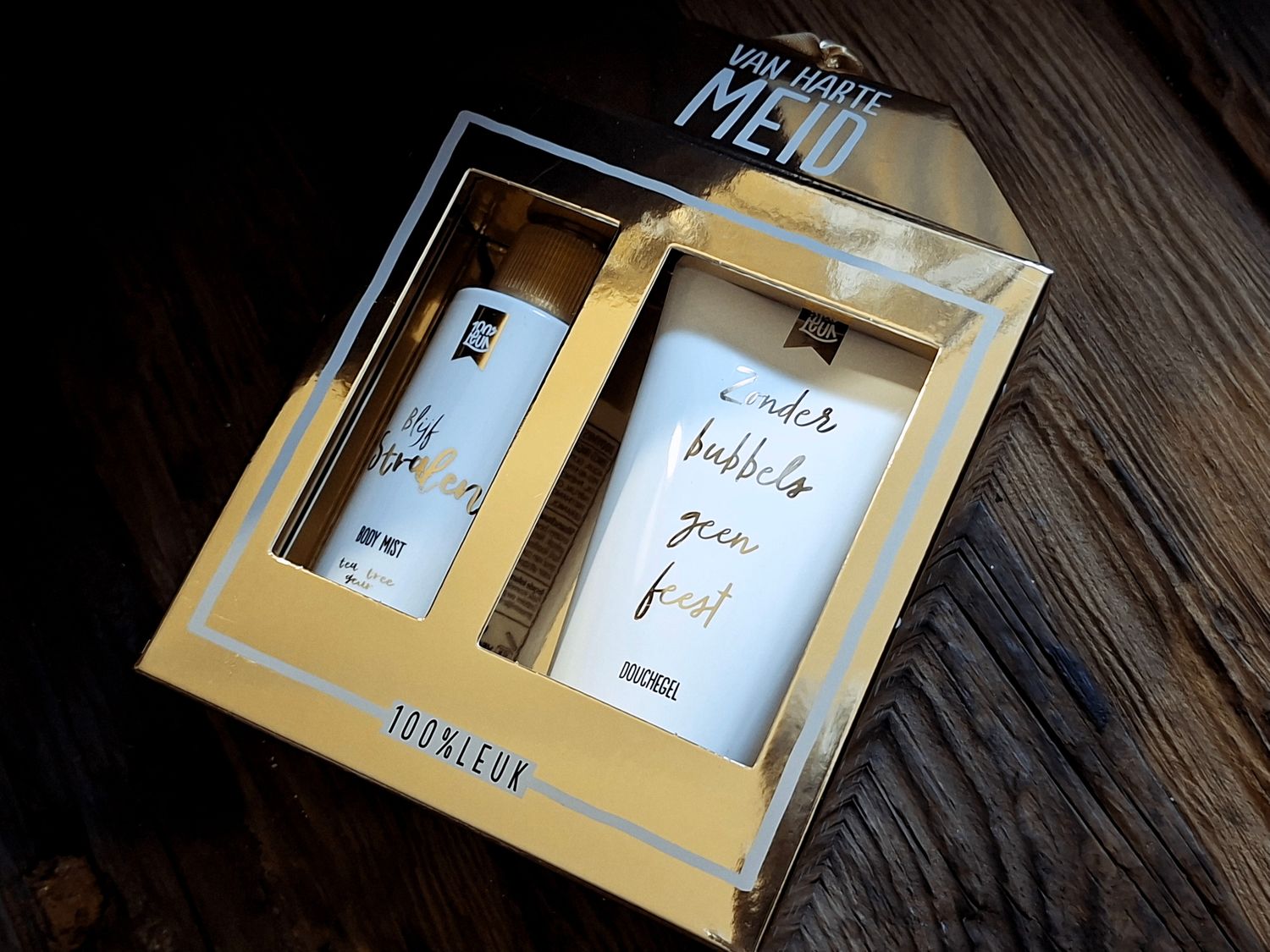 🎉 100%LEUK Cadeauset – Gefeliciteerd Meid Bodymist &amp; Douchegel Prijs: €17,95