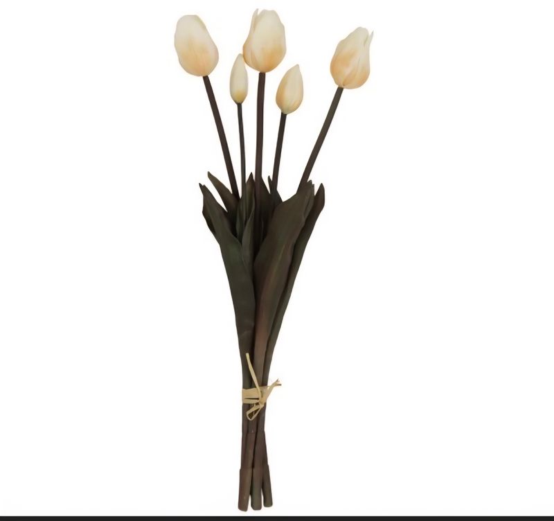 Real Touch kunsttulpen – Crème wit (5 stelen) €6,95 per bos