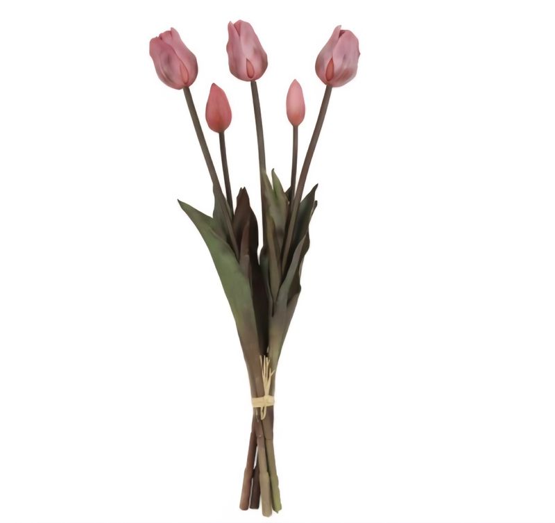Real Touch kunsttulpen – Roze (5 stelen) €6,95 per bos