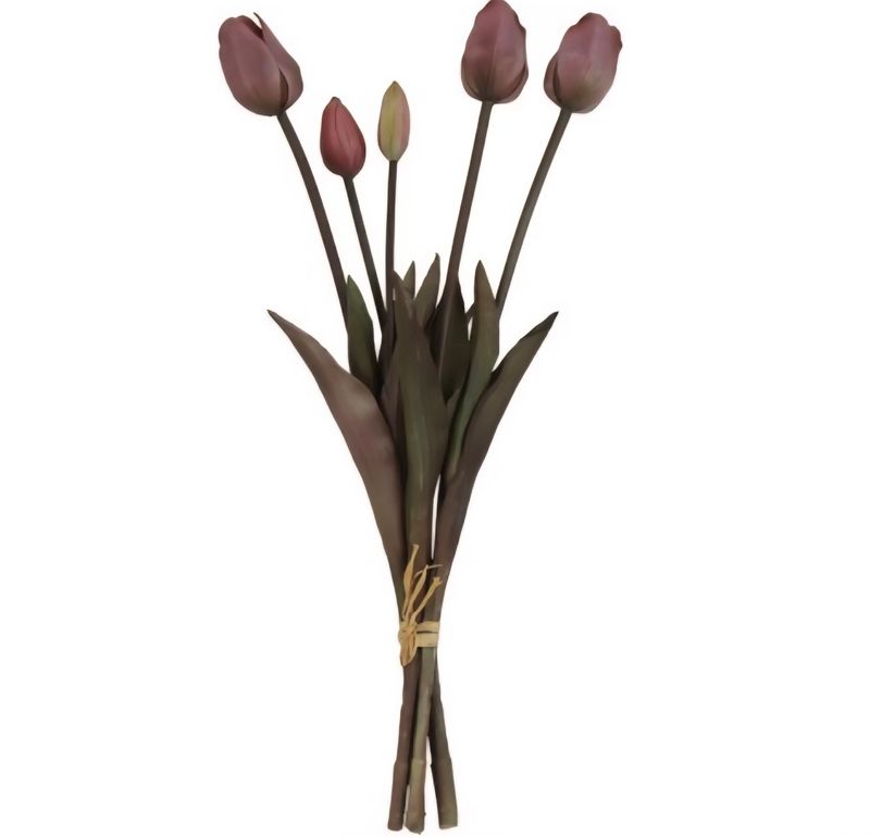 Real Touch kunsttulpen – oud roze (5 stelen) €6,95 per bos