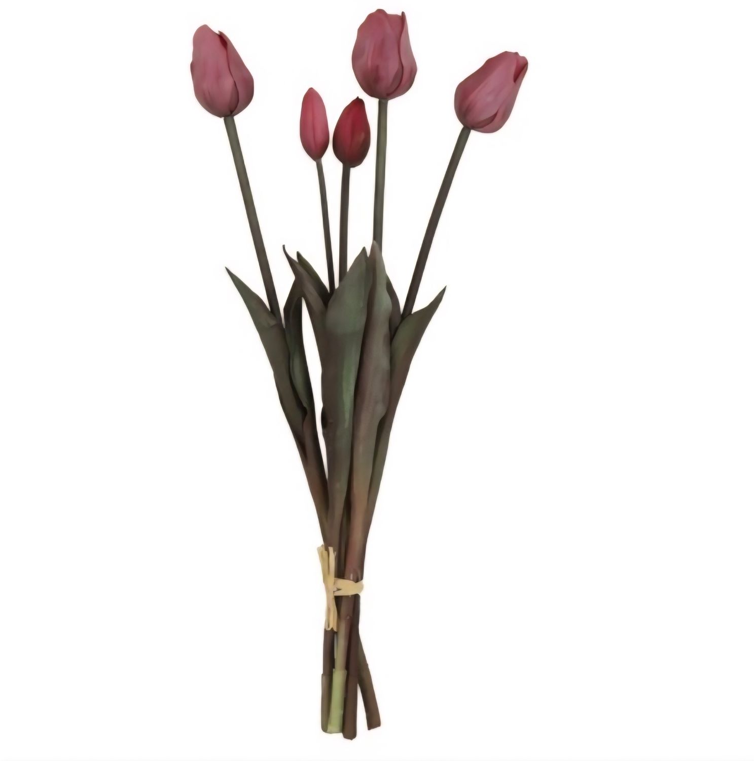 Real Touch kunsttulpen – Donkerroze (5 stelen) €6,95 per bos