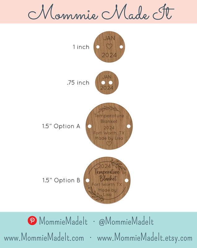 Temperature Blanket Wood Buttons