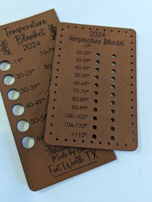 Temperature Blanket Color Palette Cards in Faux Leather