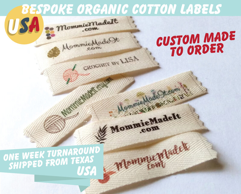 Organic Cotton Twill Tape Ribbon Labels Customized with Your Text