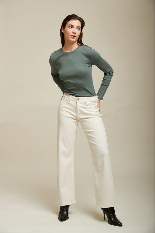Toxik Wide Leg Jeans In Off White