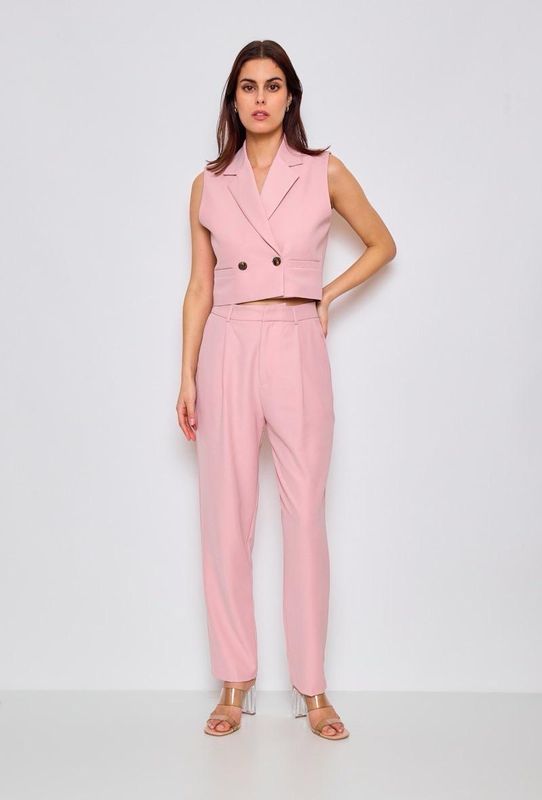 The Margot Waist Jacket In Dusky Pink