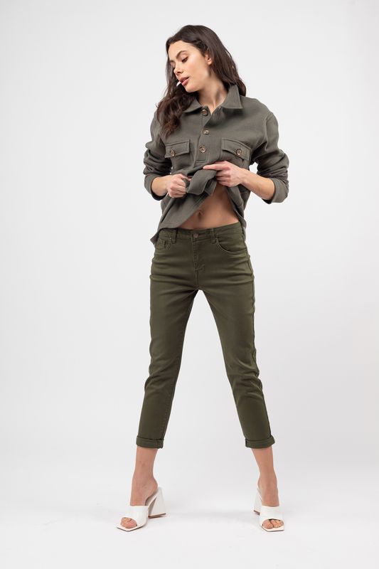 Toxik Boyfriend Jeans In Khaki