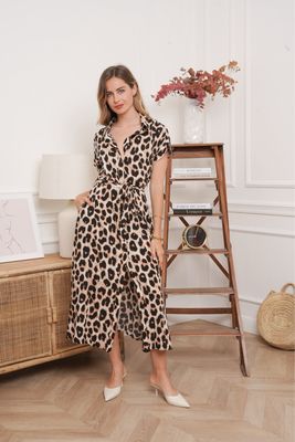 The Tanzania Leopard Shirt Dress