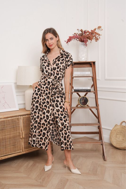 The Tanzania Leopard Shirt Dress