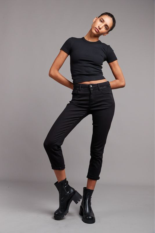 Toxik Boyfriend Diamonte Jeans In Black
