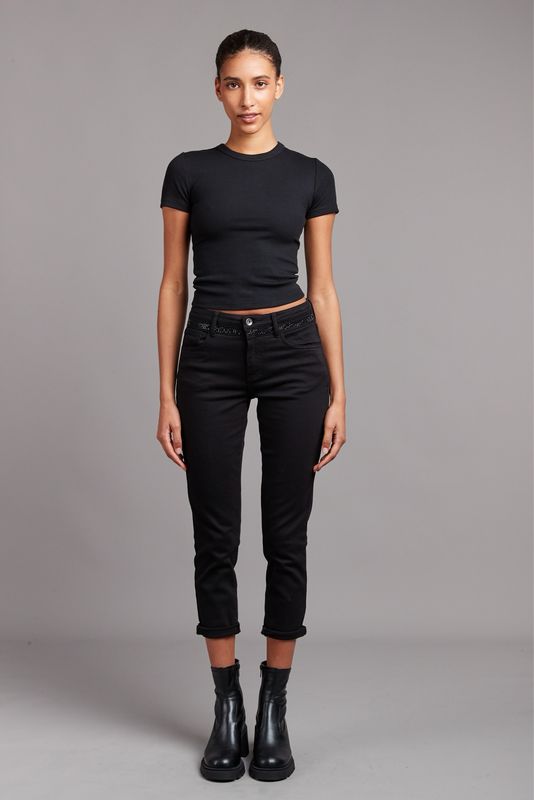Toxik Boyfriend Diamonte Jeans In Black