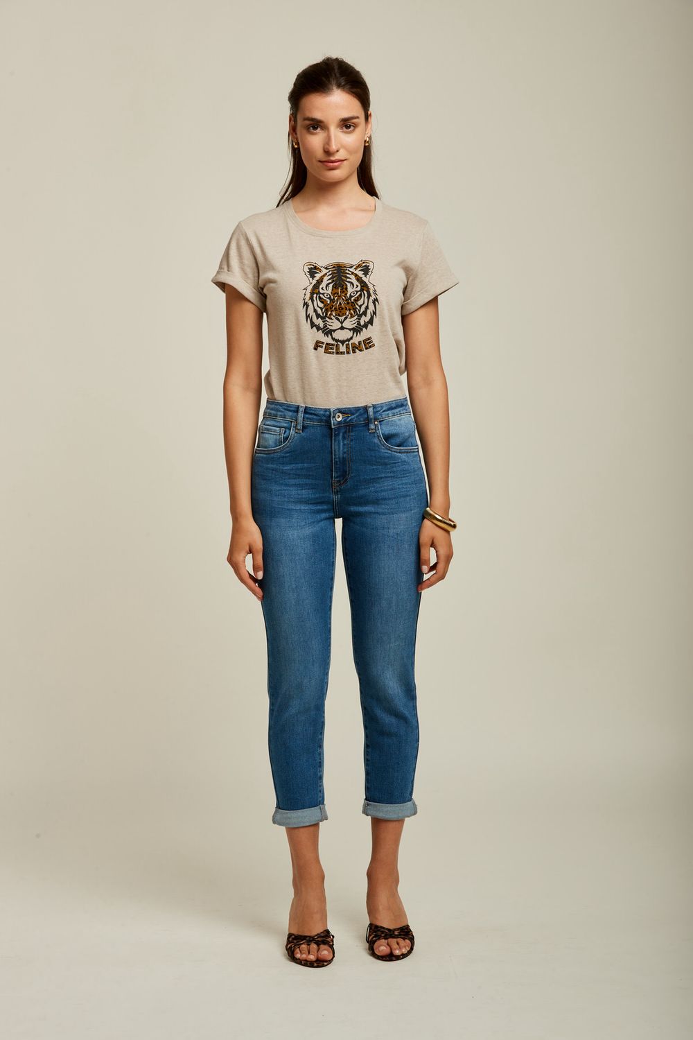 Toxik Boyfriend Jeans In Mid Wash Denim