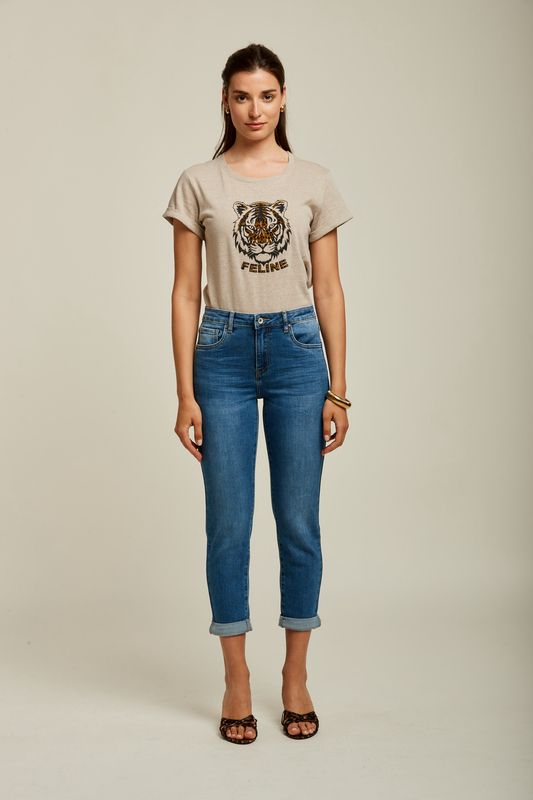 Toxik Boyfriend Jeans In Mid Wash Denim