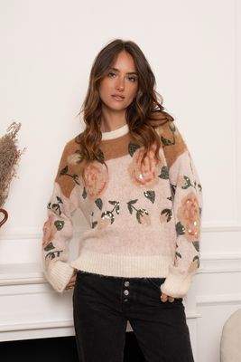 The Dusky Rose Sequin Wool Jumper