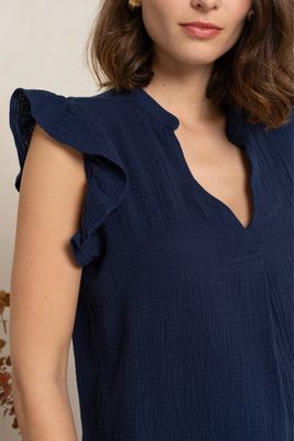 The Reece Navy Blouse