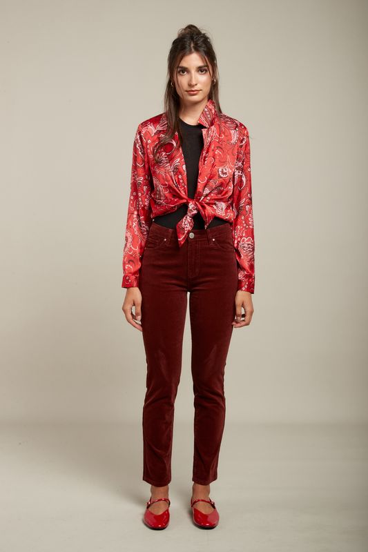 Toxik Push Up Cord In Burgundy