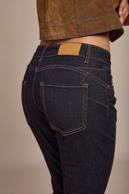 Toxik Push Up Straight Leg Jean In Dark Indigo Denim