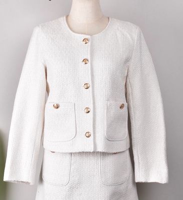 The Jackie O Inspired Tweed Jacket In Winter White