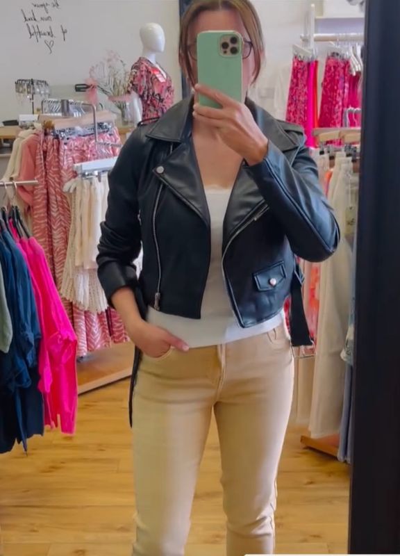 The Olivia Faux Leather Biker Jacket