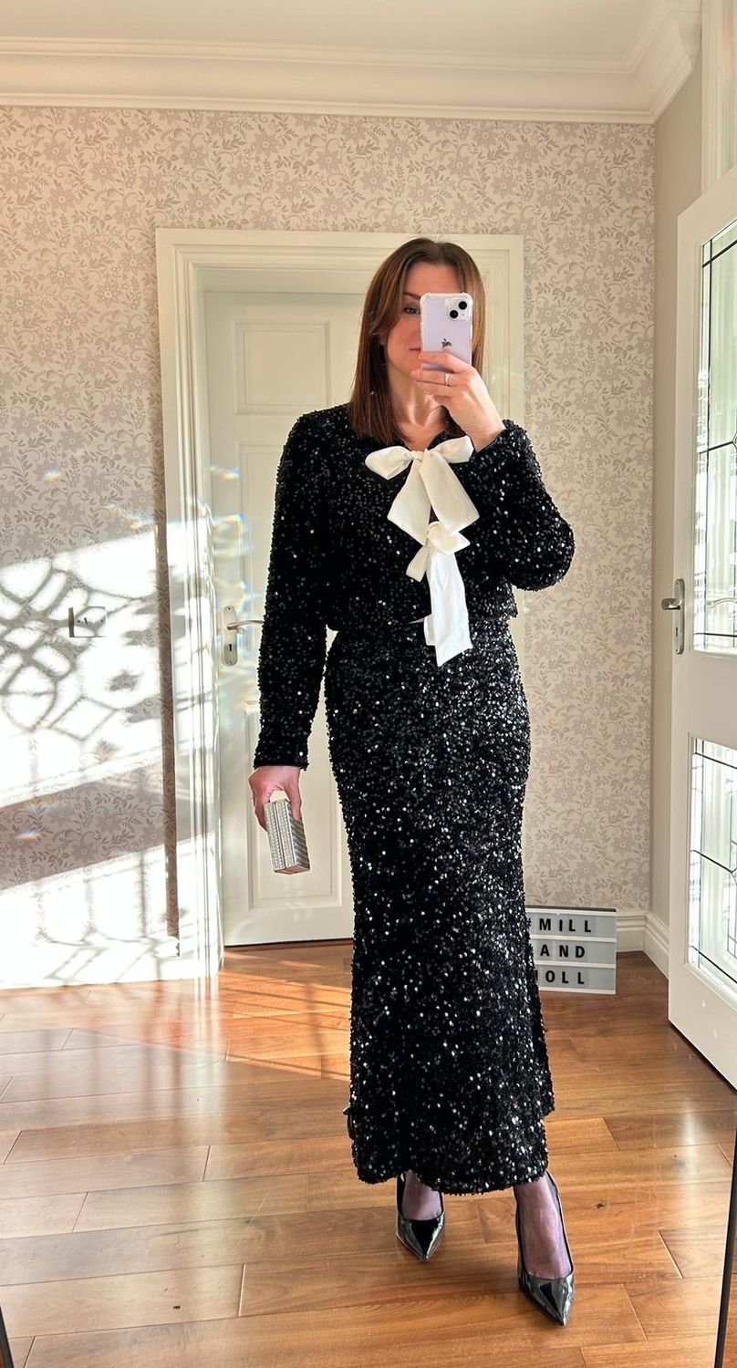 Black Sequin Skirt