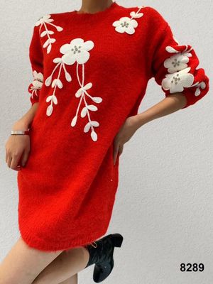 Oriental Red Jumper Dress