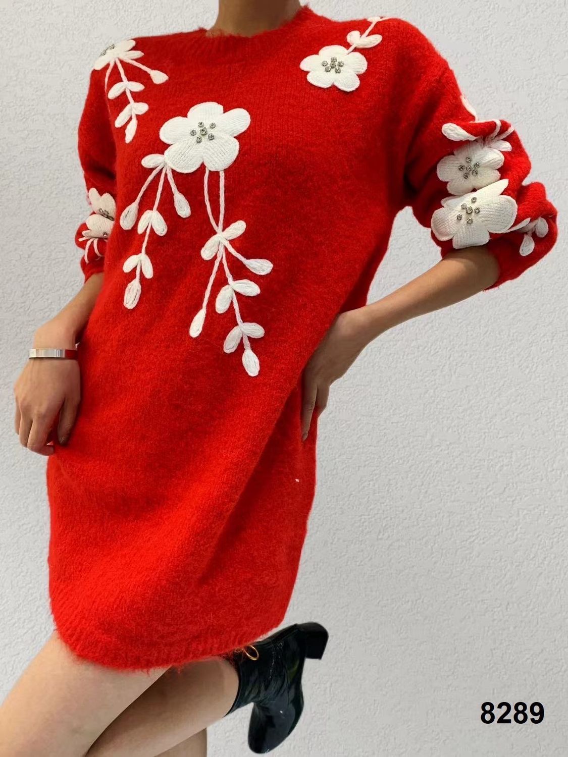 Oriental Red Jumper Dress