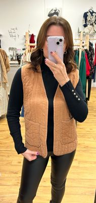 Corduroy Gilet in Light Brown