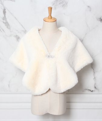 The Rochelle Faux Fur Stole With Clasp In Cream