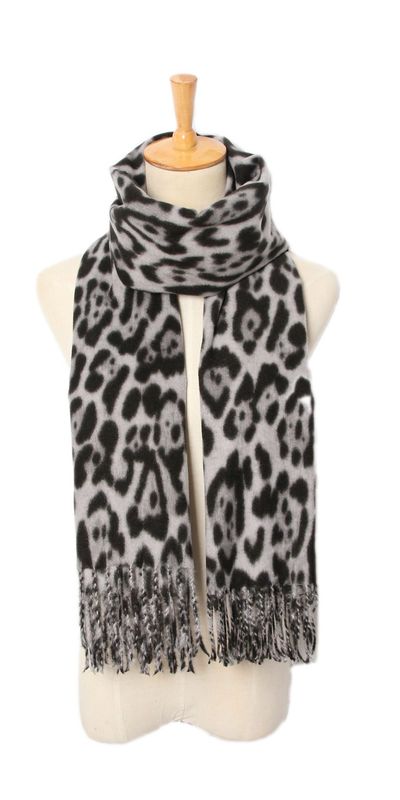The Leopard Print Scarf In Black