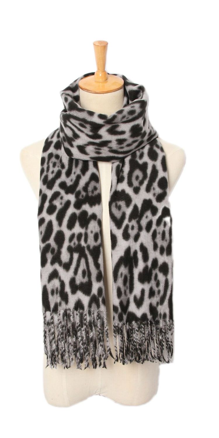 The Leopard Print Scarf In Black