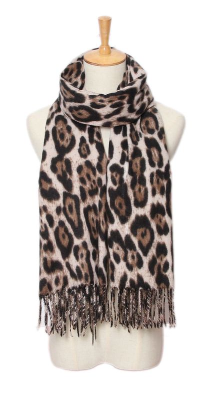 The Leopard Print Scarf In Beige