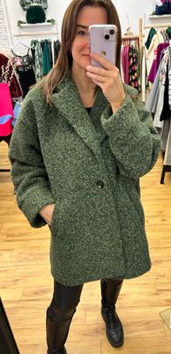 The Lilah One Button Winter Coat In Khaki