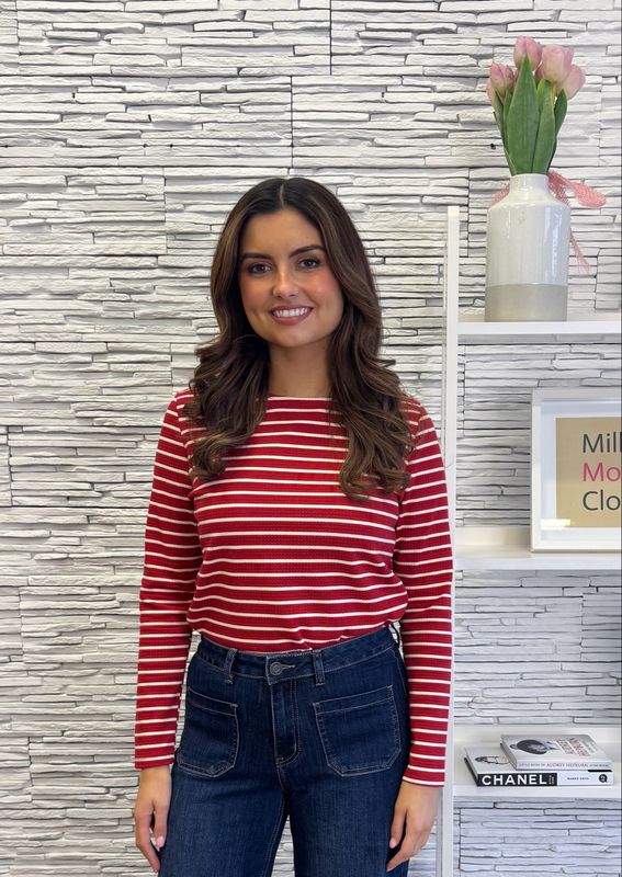 Breton Stripe Top In Red