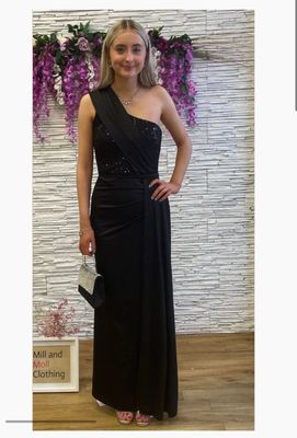 The Liberty One Shoulder Sparkle Dress In Black