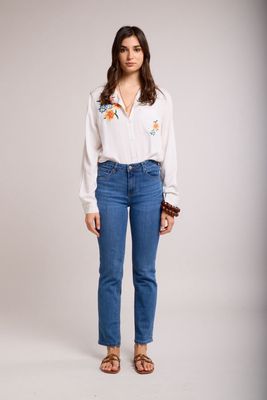Toxik Push Up Straight Leg Jean In Denim Blue