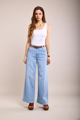 Toxik Light Wash Belted Flare