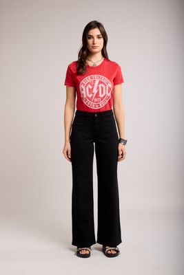 Toxik High Waisted Two Pocket Flare Jeans In Black