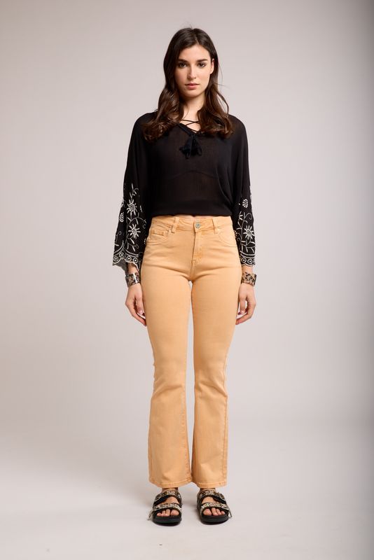 Toxik High Waist Bootcut In Citrus Tangerine